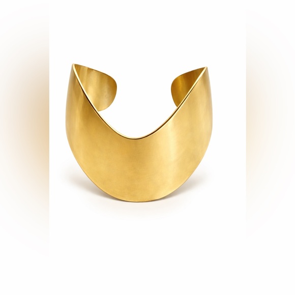 Park Lane Gold Statement Cuff Bracelet – Bold Polished Wide Bangle Size 7 - Picture 2 of 4